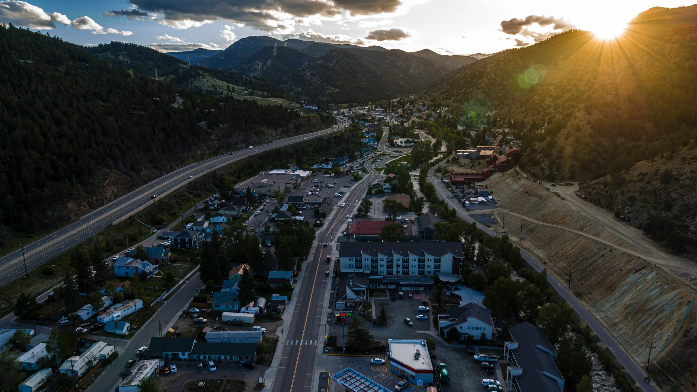 Aerial view of residential rental area